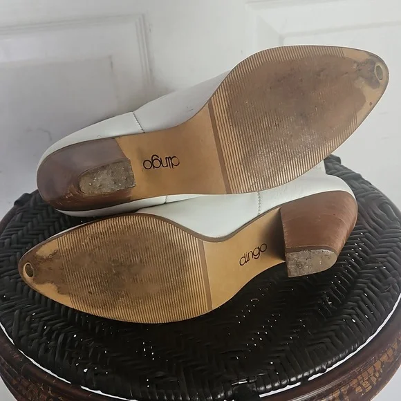 Dingo Vintage White Leather Western Cowboy Boots Laser Star Cutout Size 6.5 - Picture 10 of 15